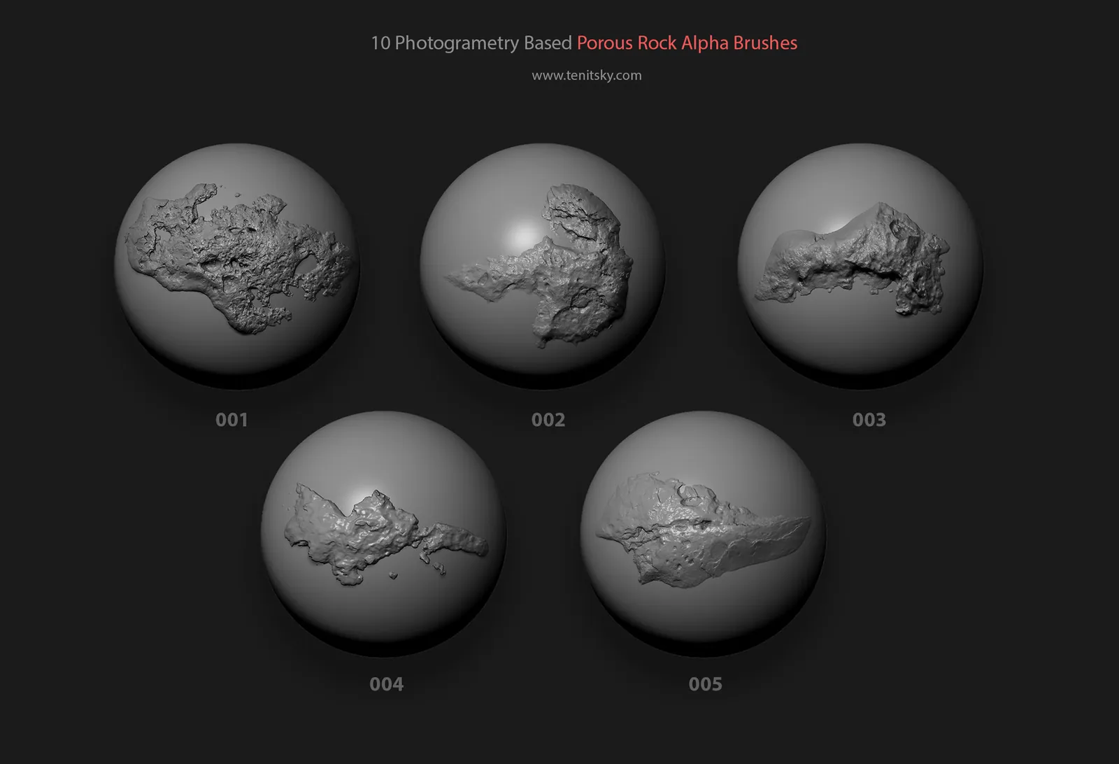 10 Porous Rock Alpha Brushes: preview 1
