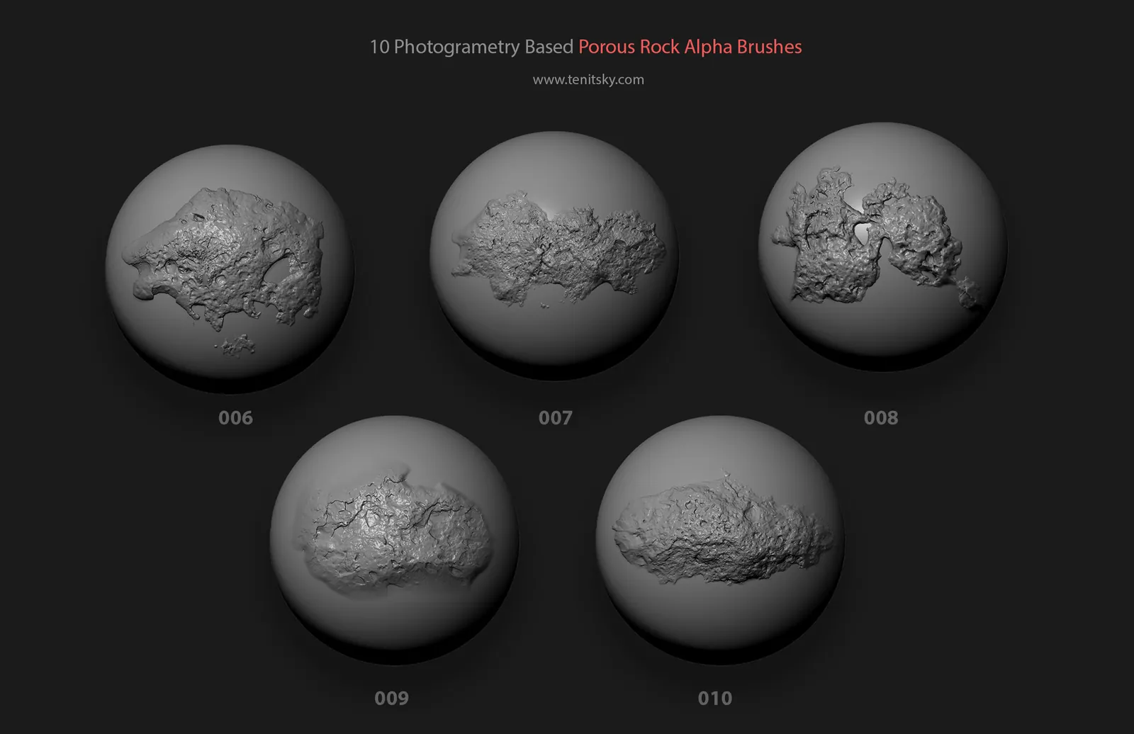 10 Porous Rock Alpha Brushes: preview 2