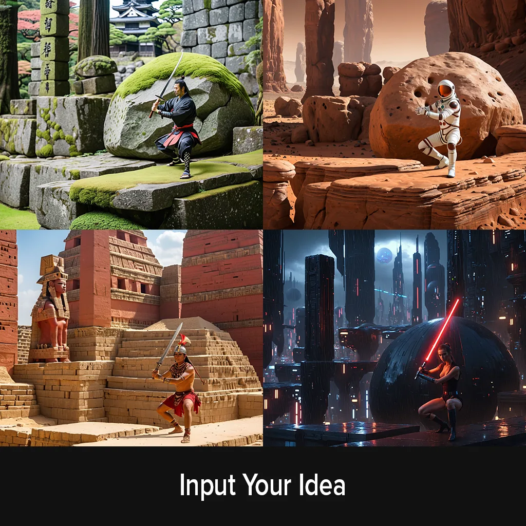 Concept art generated from a simple input idea