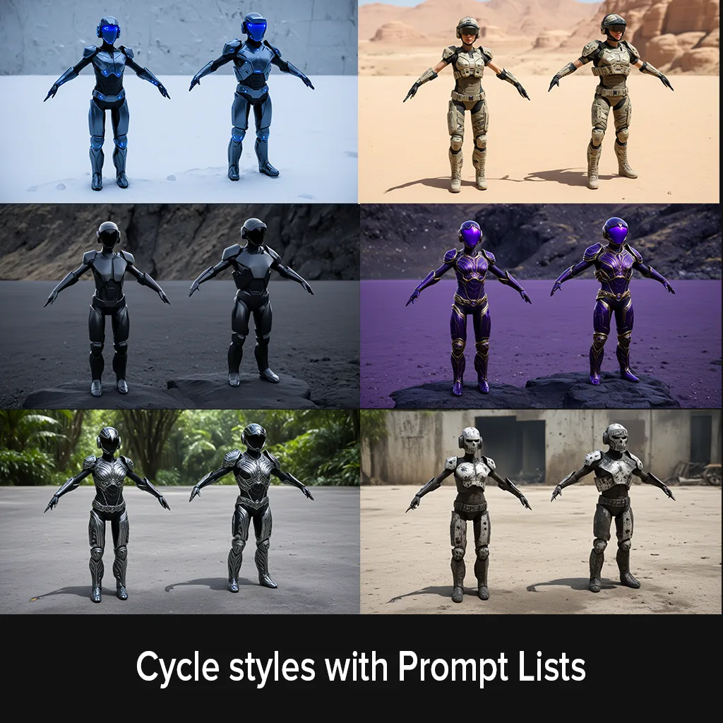 Soldier figures restyled with prompt lists